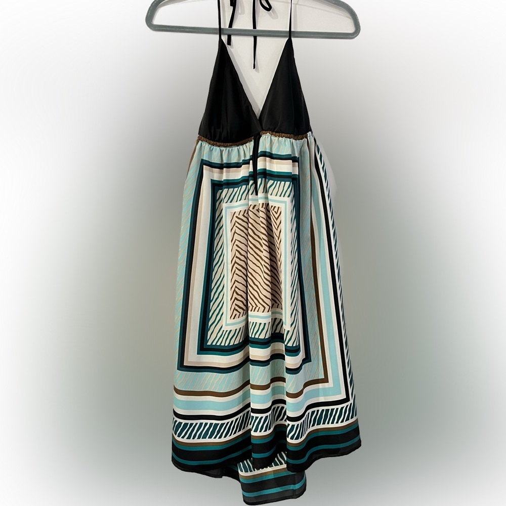 Old Navy Silky Geometric Backless Baby Doll Dress Sz M